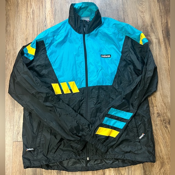 80S HIND COLOR BLOCK JACKET NEON DETAILS LG - Picture 1 of 3